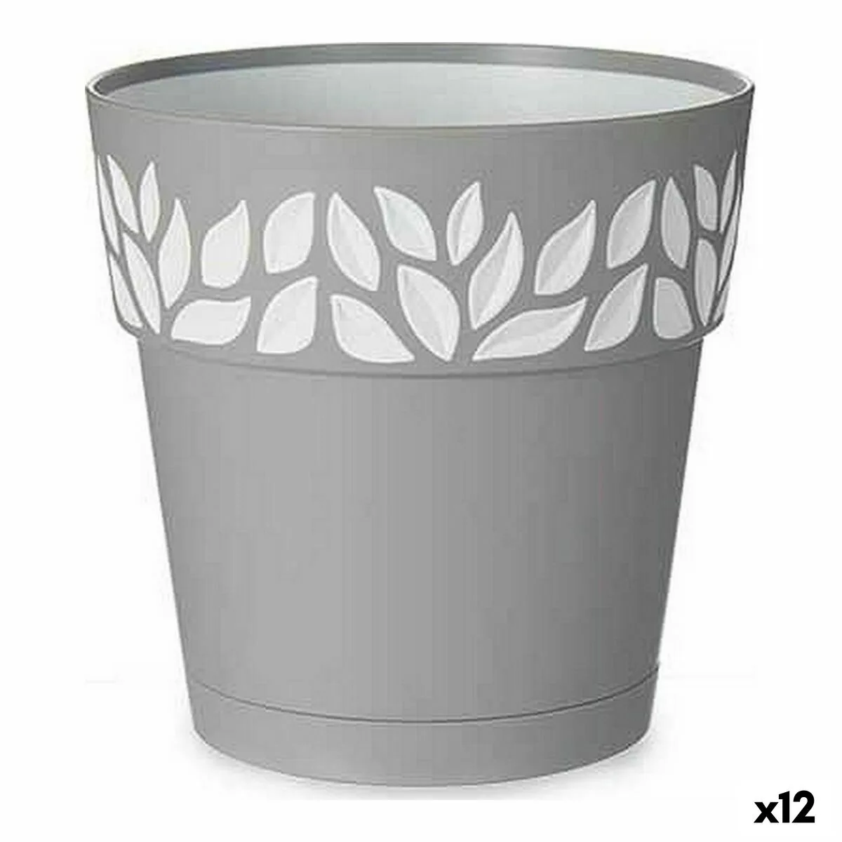 MACETA AUTORRIEGO STEFANPLAST GRIS 15 X 15 X 15 CM BLANCO PLÁSTICO (12 UNIDADES)