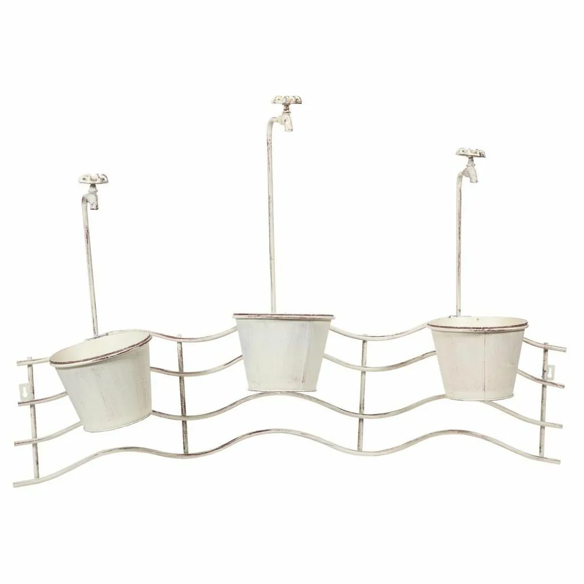 MACETA PARA BARANDILLA ALEXANDRA HOUSE LIVING BLANCO HIERRO 23 X 69 X 95 CM
