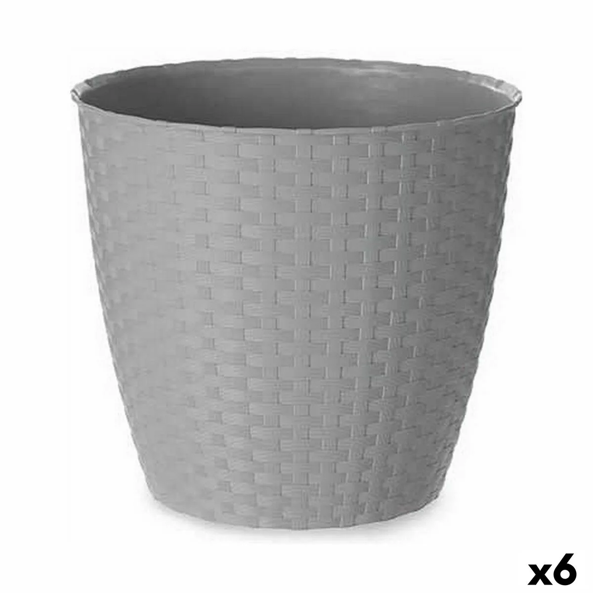 MACETA STEFANPLAST GRIS PLÁSTICO 24 X 22,3 X 24 CM (6 UNIDADES)