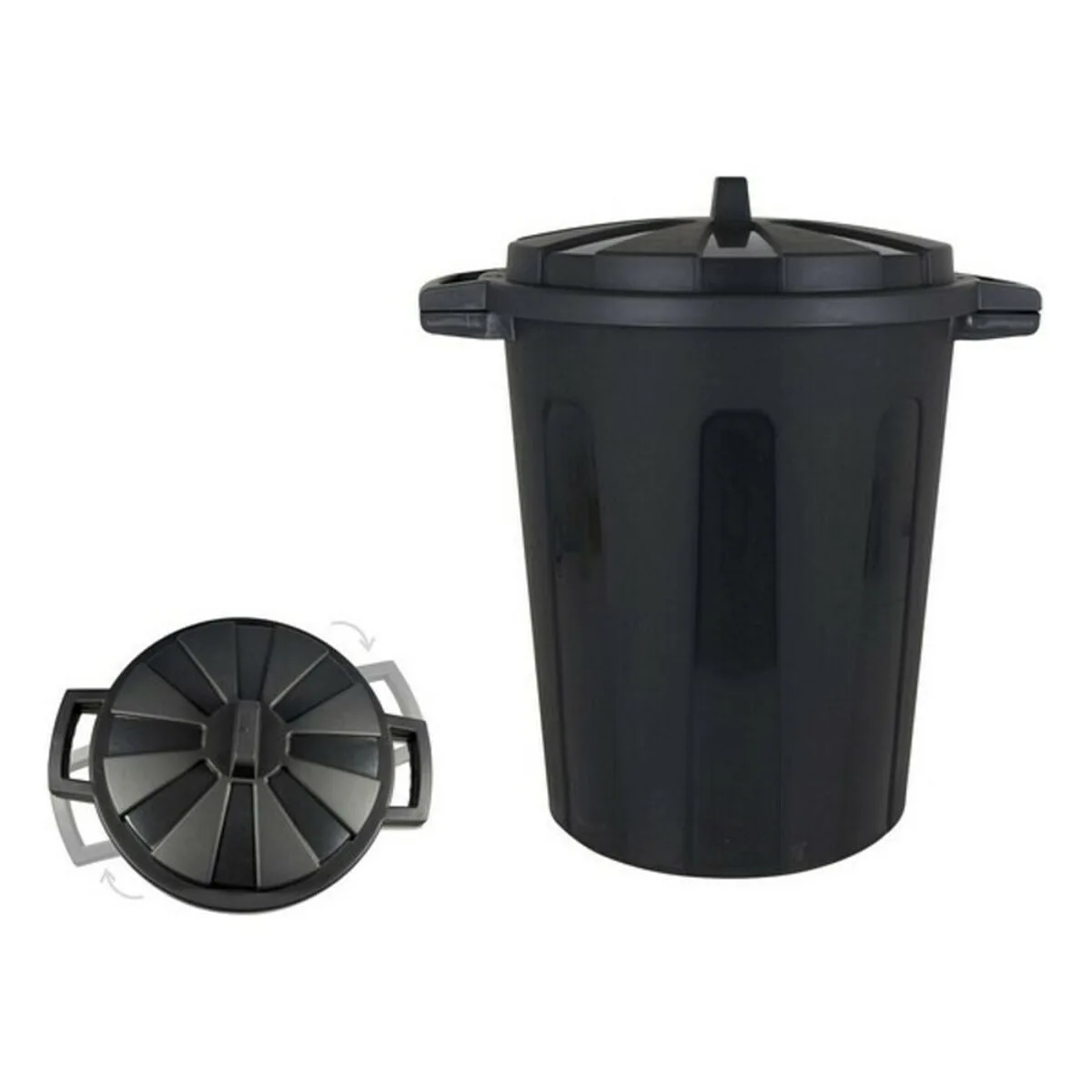 CUBO PARA LA BASURA DEM NEGRO CON TAPA