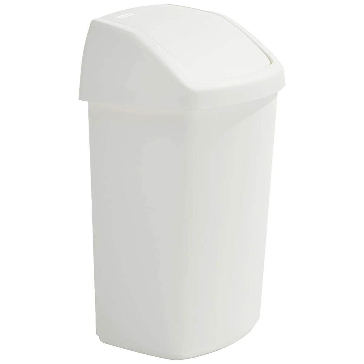 CUBO DE BASURA TAPA BASCULANTE BLANCO PLÁSTICO