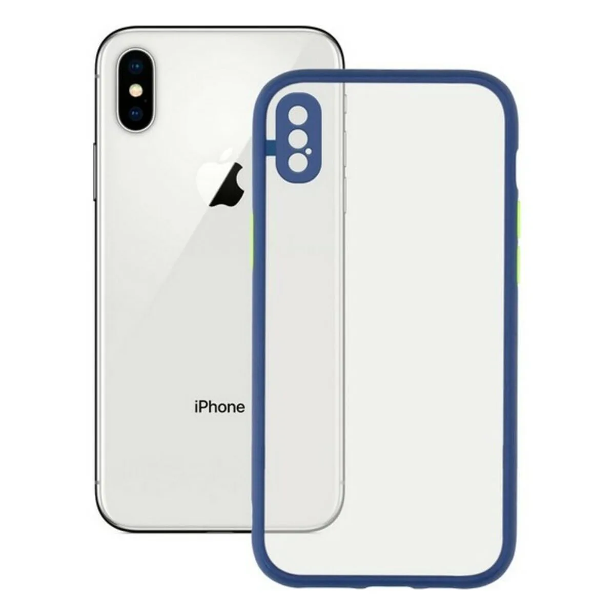 FUNDA PARA MÓVIL IPHONE X , XS KSIX DUO SOFT AZUL