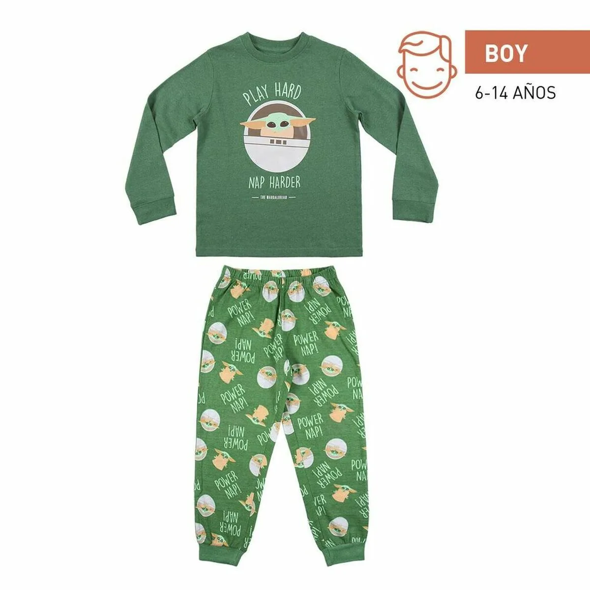 PIJAMA INFANTIL THE MANDALORIAN VERDE OSCURO