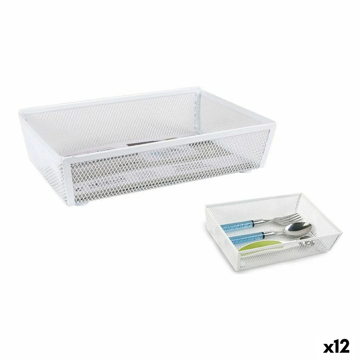 ORGANIZADOR PARA CUBIERTOS CONFORTIME METAL BLANCO 21,8 X 15,24 X 5,2 CM (12 UNIDADES)