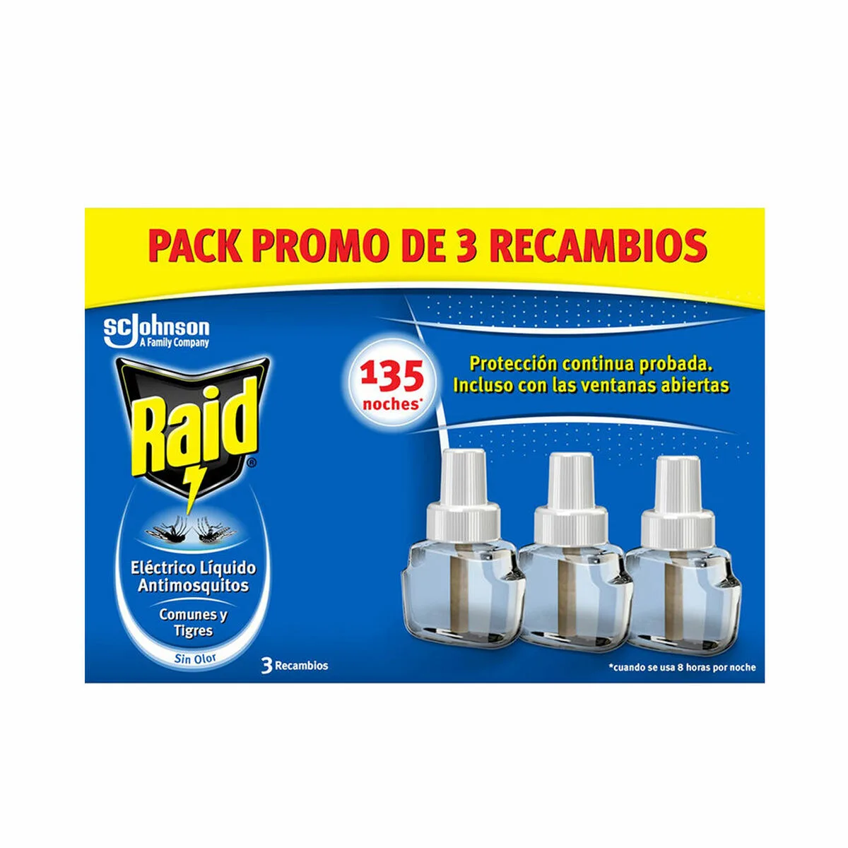RECAMBIO ANTIMOSQUITOS RAID   (3 UNIDADES)
