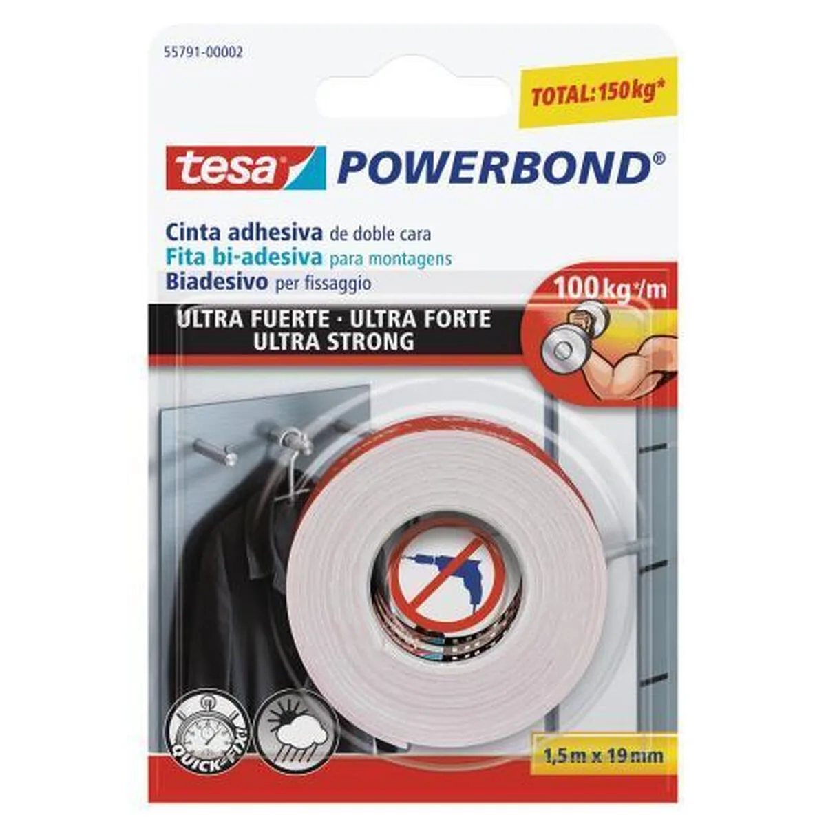 CINTA ADHESIVA TESA POWERBOND ULTRA STRONG (19 MM X 1,5 M)