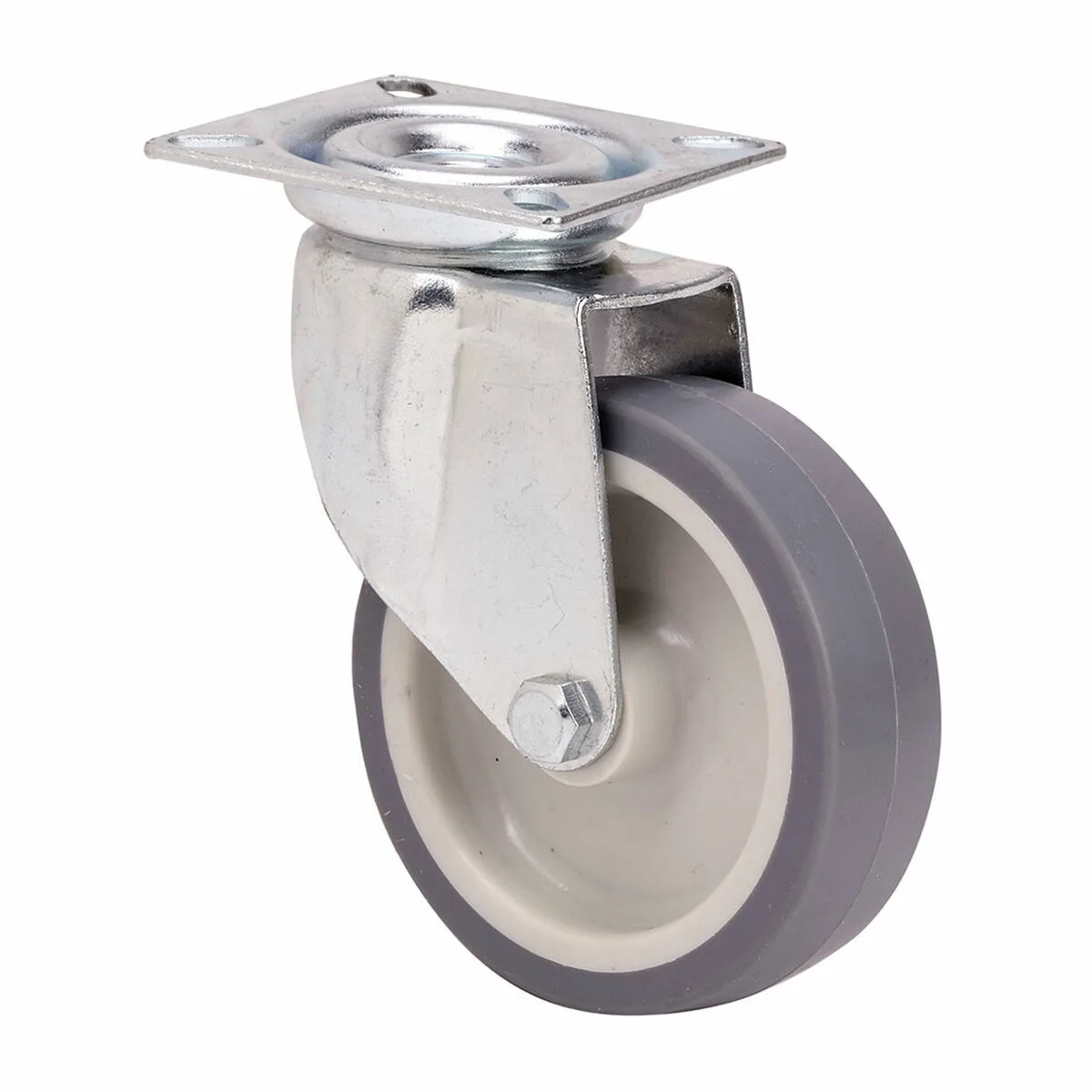 RUEDA RUEDAS ALEX GRIS GOMA POLIAMIX Ø 5 CM 40 KG GIRATORIA