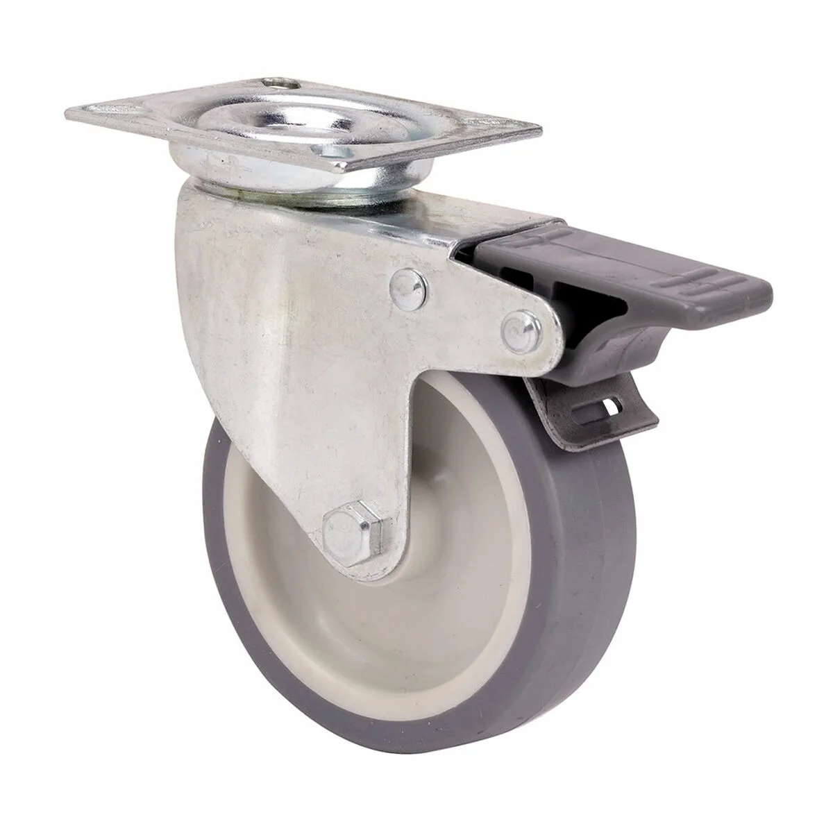 RUEDA RUEDAS ALEX GRIS GOMA POLIAMIX Ø 5 CM 40 KG GIRATORIA