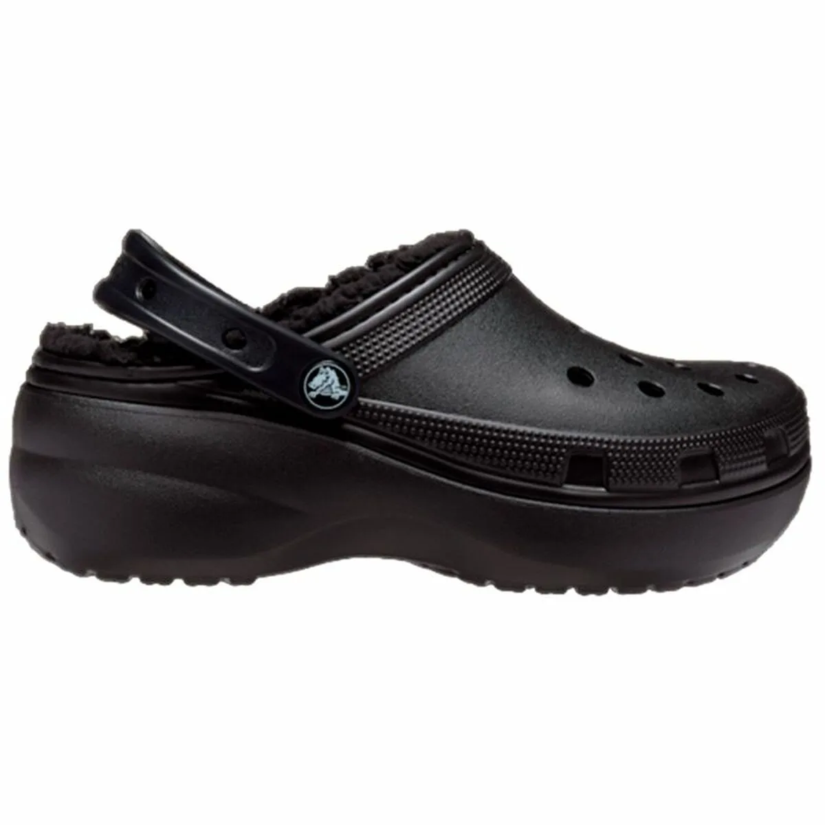 ZUECOS CROCS CLASSIC PLATFORM LINED CLOG NEGRO