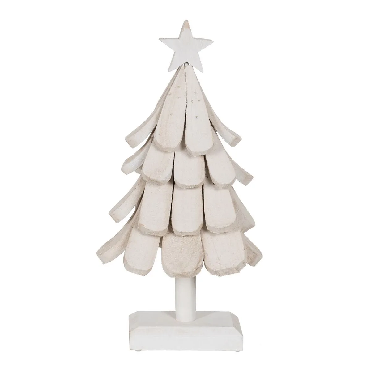 ÁRBOL DE NAVIDAD BLANCO MADERA DE PAULONIA ÁRBOL 31 X 25 X 60 CM