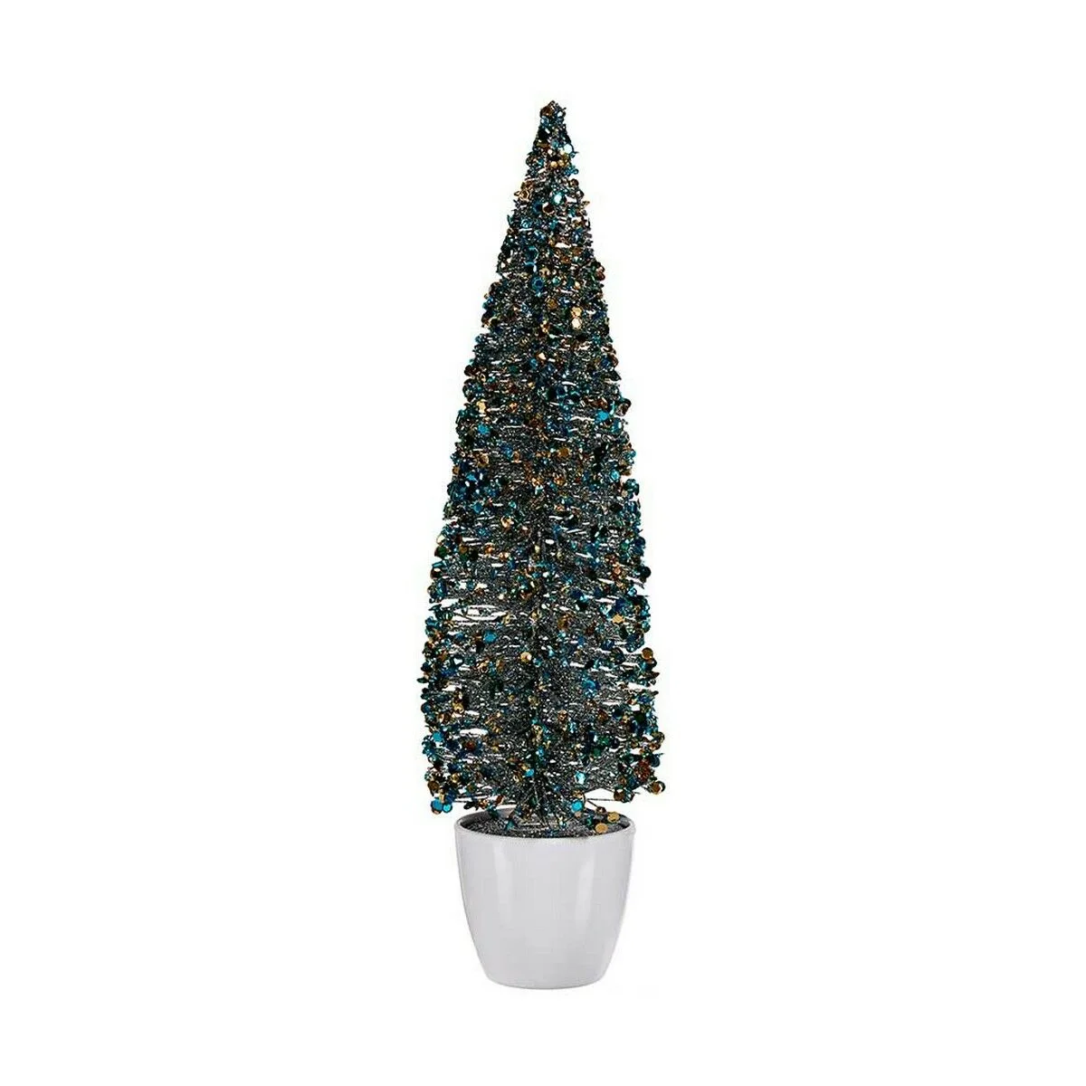 ÁRBOL DE NAVIDAD GRANDE 10 X 38 X 10 CM AZUL DORADO PLÁSTICO