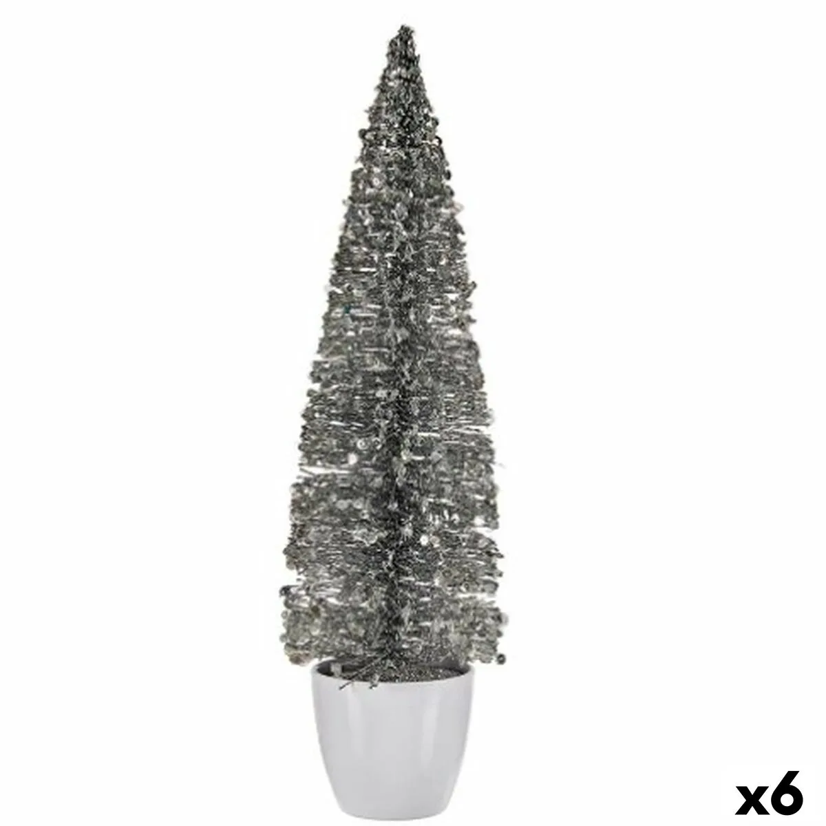 ÁRBOL DE NAVIDAD KRIST+ 2402/15-2-1 PLATEADO PLATA PLÁSTICO ÁRBOL DE NAVIDAD 10 X 38 X 10 CM (6 UNIDADES)