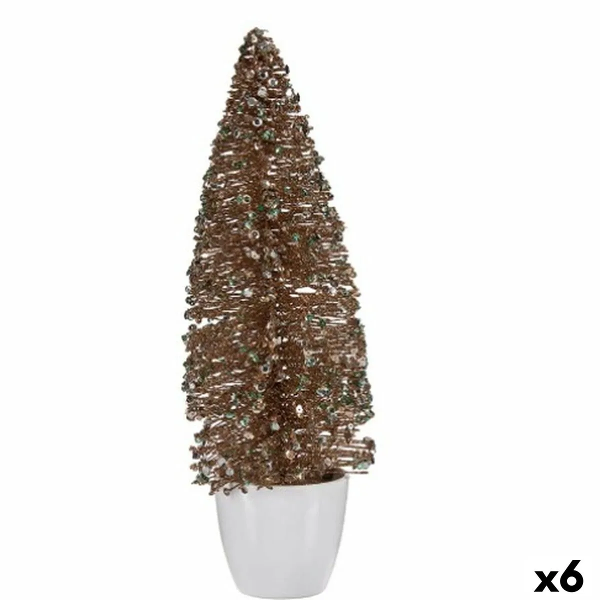 ÁRBOL DE NAVIDAD KRIST+ 2420/13-2-5 MENTA CHAMPAGNE PLÁSTICO ÁRBOL DE NAVIDAD 10 X 33 X 10 CM (6 UNIDADES)