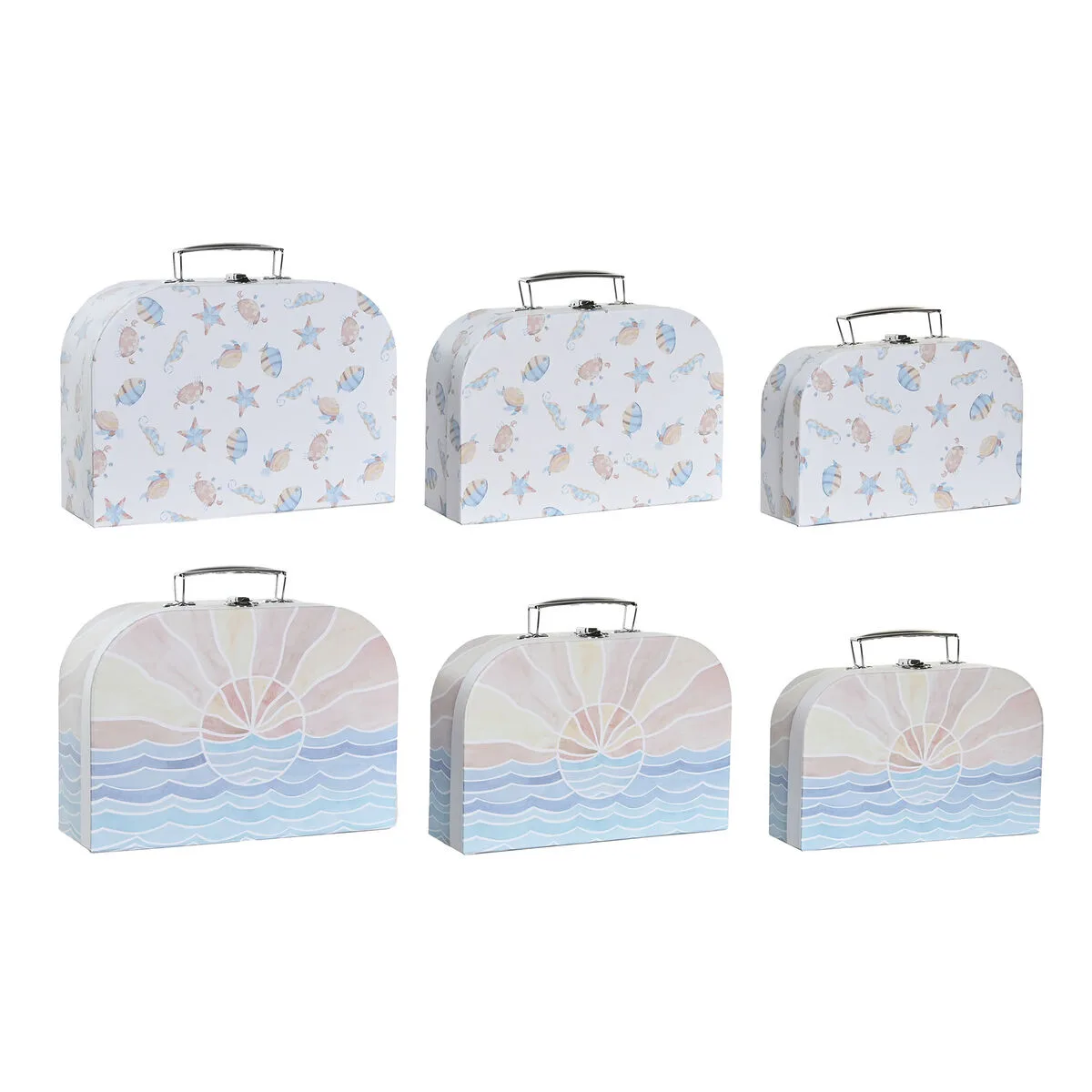 JUEGO DE CAJAS DECORATIVAS DKD HOME DECOR MULTICOLOR METAL CARTÓN 28 X 9,5 X 20 CM (2 UNIDADES)