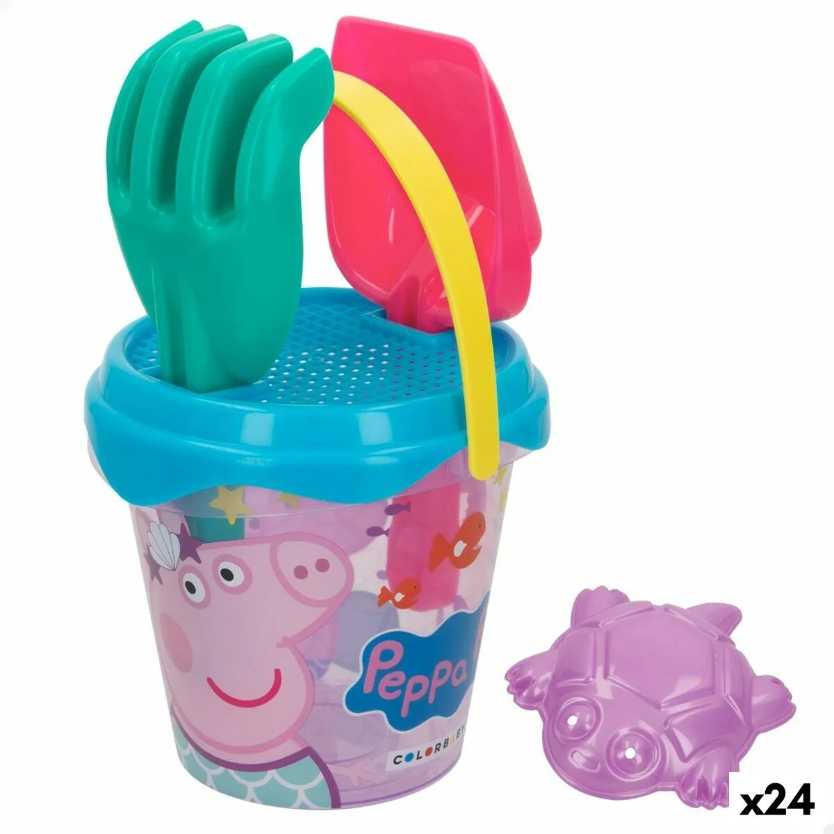 SET DE JUGUETES DE PLAYA PEPPA PIG 14 X 12,5 X 14 CM (24 UNIDADES)