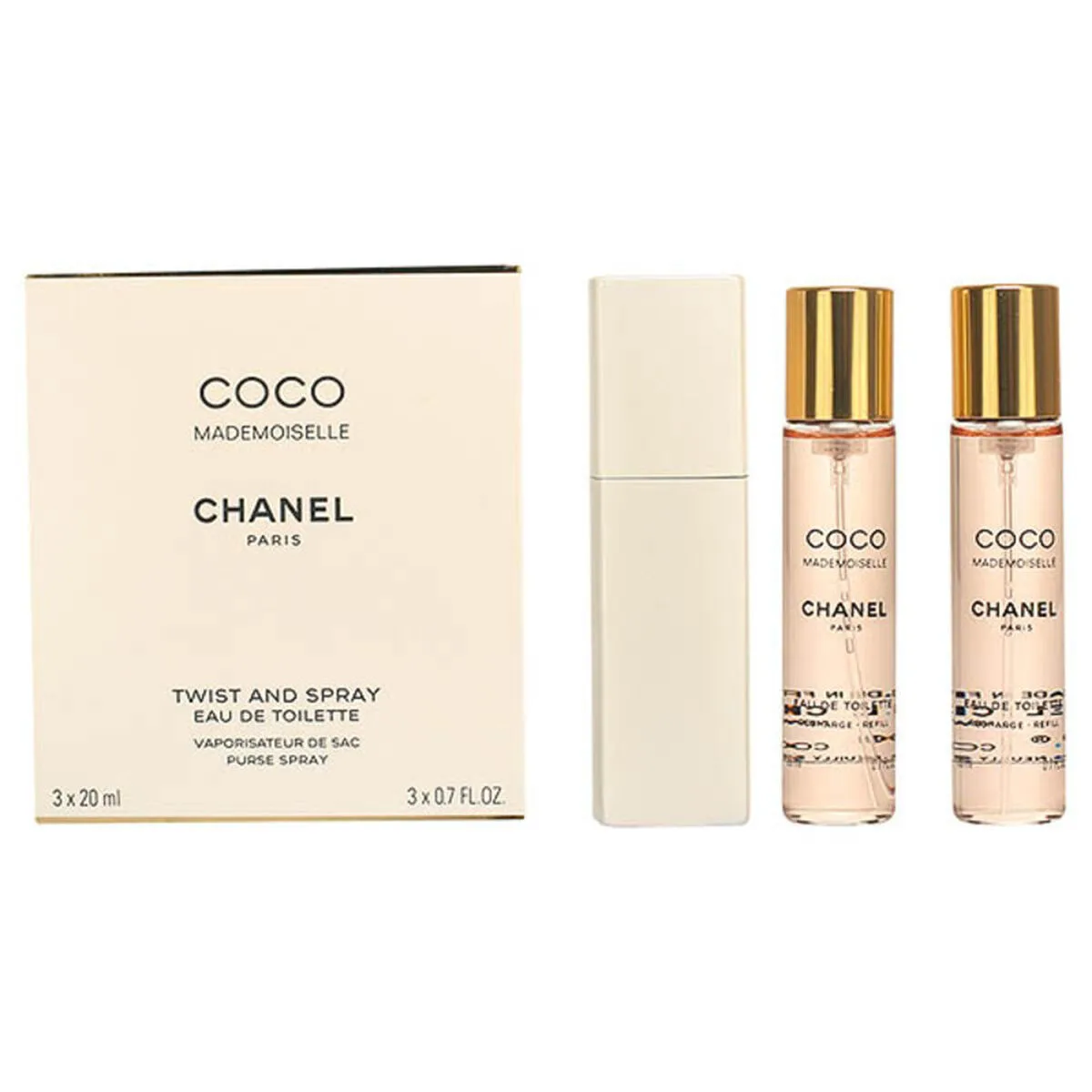 SET DE PERFUME MUJER CHANEL TWIST & SPRAY COCO MADEMOISELLE 3 PIEZAS