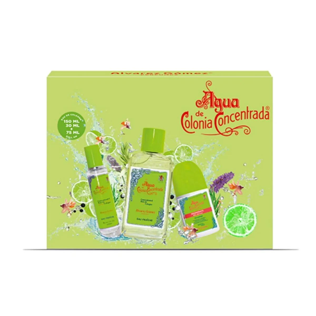 SET DE PERFUME UNISEX ALVAREZ GOMEZ EAU FRAICHE EDC AGUA DE COLONIA CONCENTRADA 3 PIEZAS