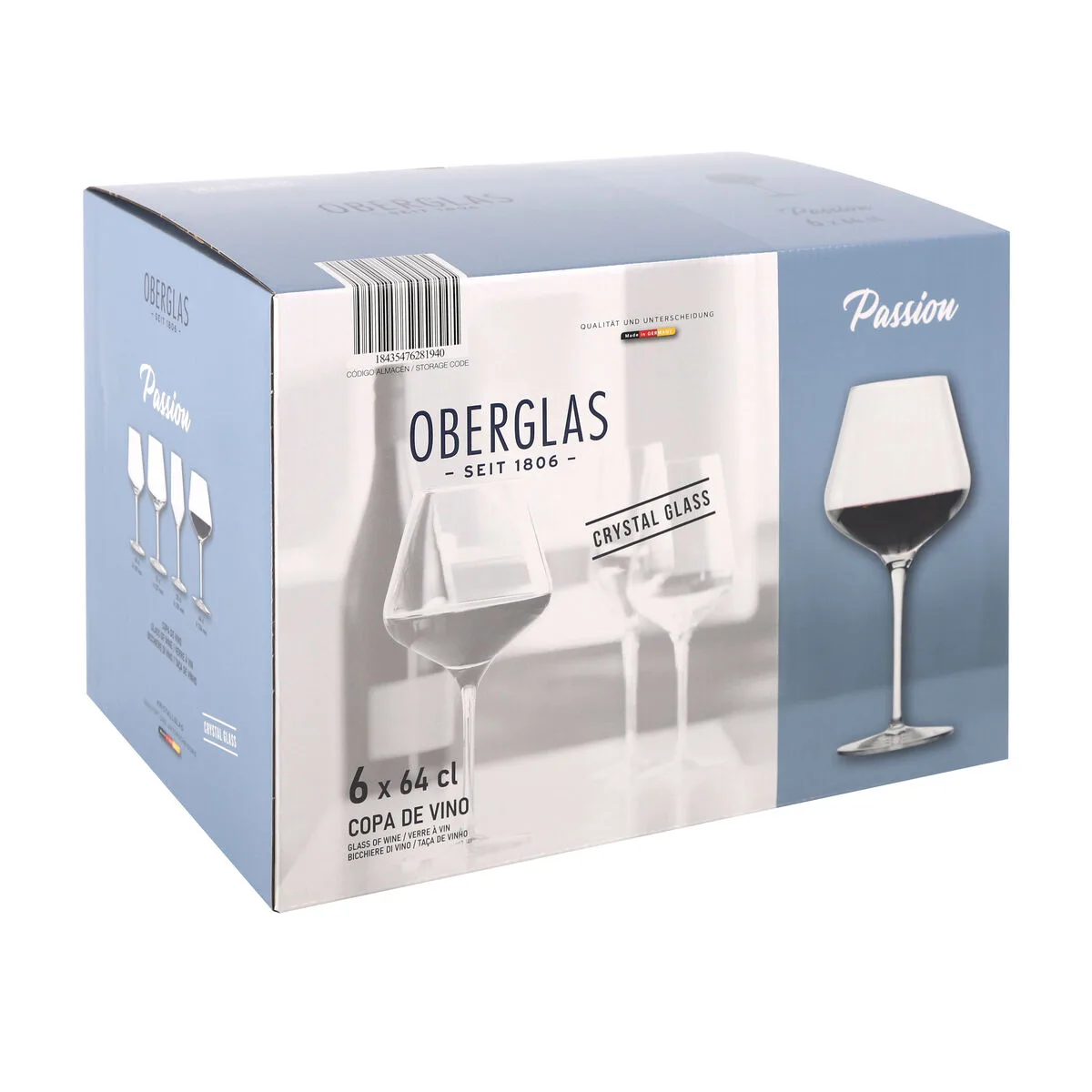 SET DE COPAS DE VINO INDE PASSION 640 ML 6 PIEZAS