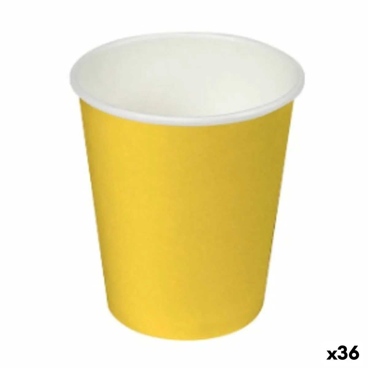 SET DE VASOS ALGON CARTÓN DESECHABLES AMARILLO 36 UNIDADES (24 PIEZAS)