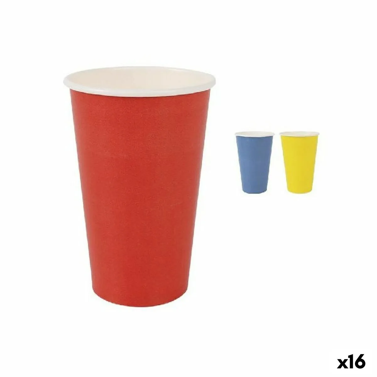 SET DE VASOS ALGON DESECHABLES CARTÓN MULTICOLOR 10 PIEZAS 450 ML (16 UNIDADES)