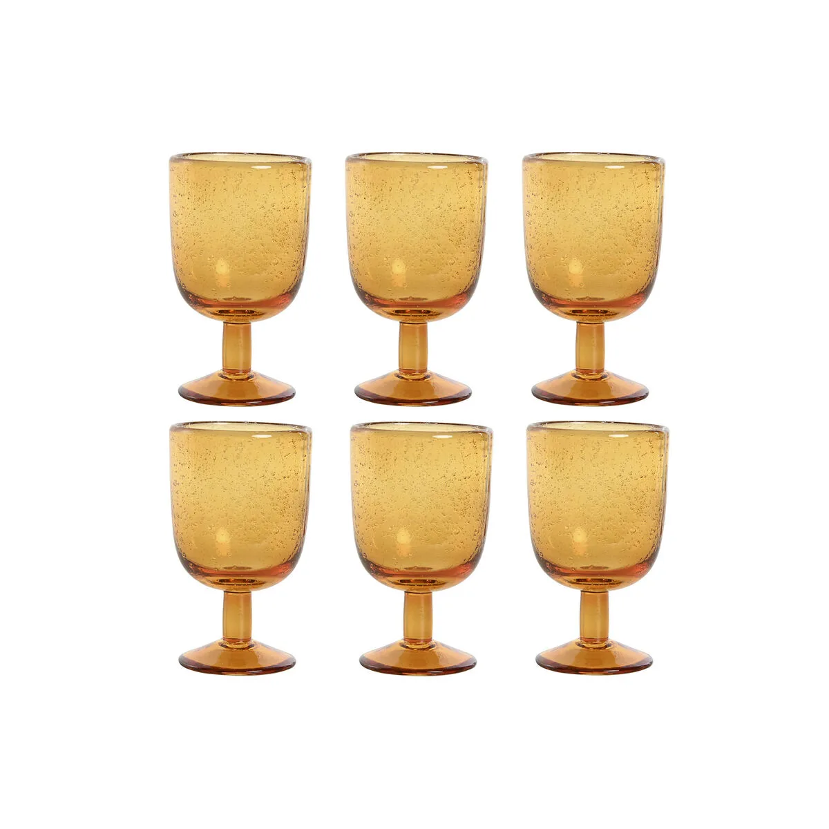 SET DE COPAS HOME ESPRIT AMBAR CRISTAL 300 ML 8 X 8 X 14 CM (6 UNIDADES)