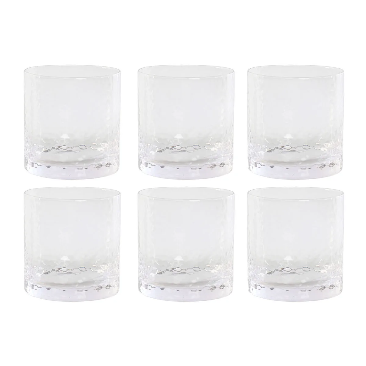 SET DE VASOS HOME ESPRIT TRANSPARENTE CRISTAL CON RELIEVE (6 UNIDADES)