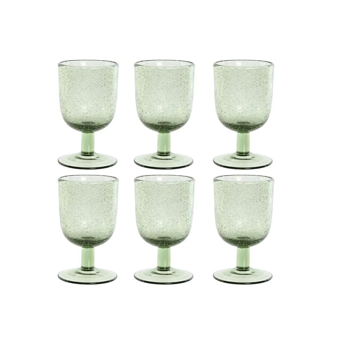 SET DE COPAS HOME ESPRIT VERDE CRISTAL 300 ML 8 X 8 X 14 CM (6 UNIDADES)