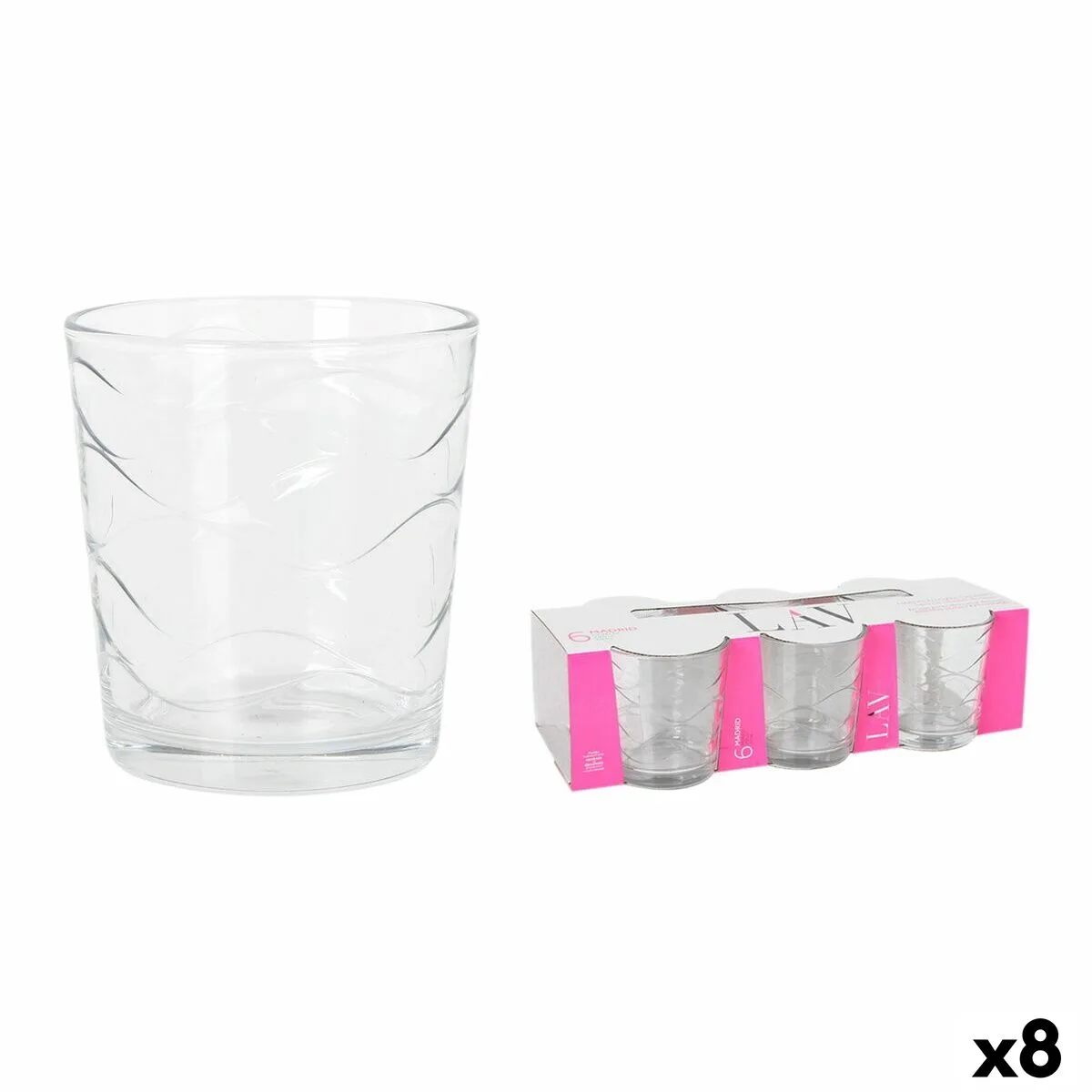 SET DE VASOS LAV MADRID 6 PIEZAS (8 UNIDADES)