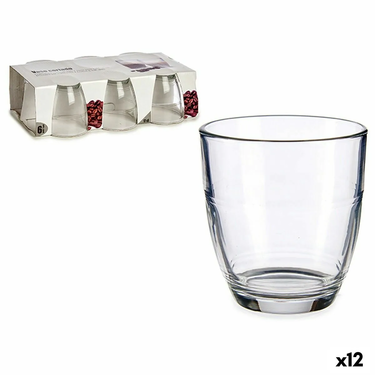 SET DE VASOS VIVALTO 506A-1/WH6 TRANSPARENTE VIDRIO 170 ML CAFÉ (12 UNIDADES)