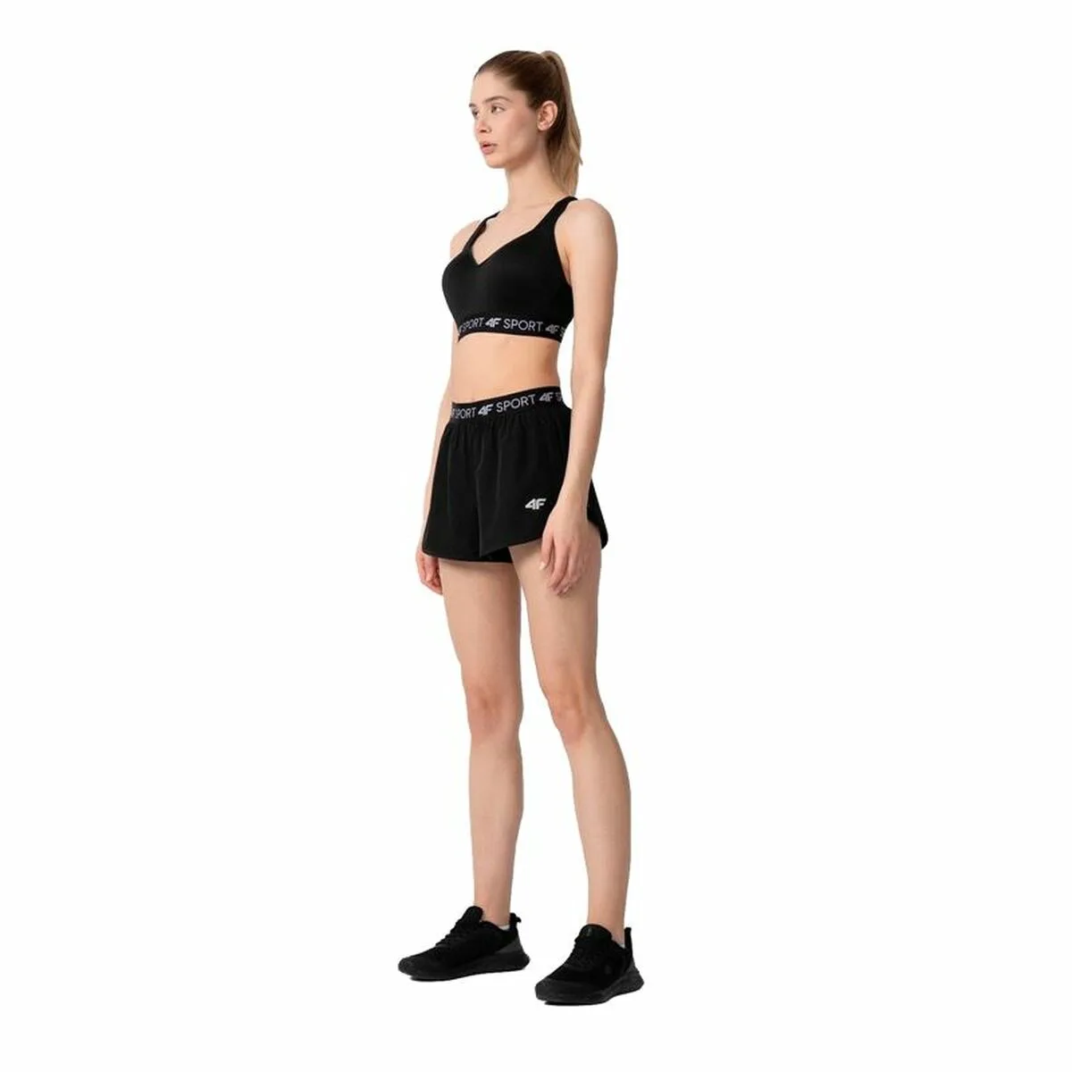 PANTALONES CORTOS DEPORTIVOS PARA MUJER 4F QUICK-DRYING NEGRO