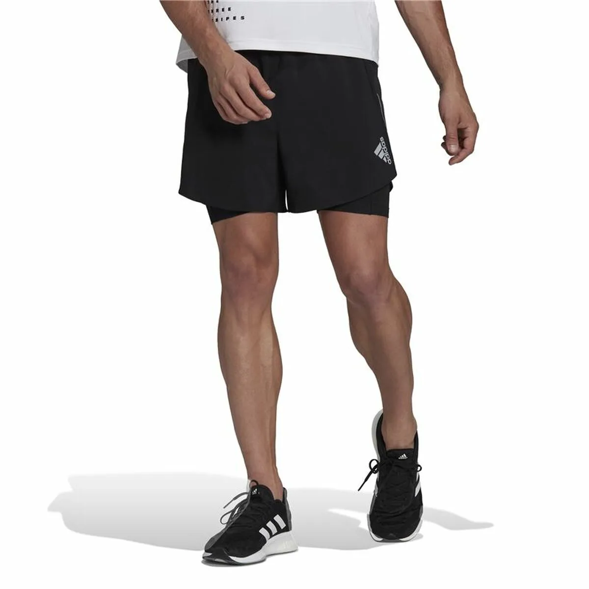 PANTALONES CORTOS DEPORTIVOS PARA HOMBRE ADIDAS TWO-IN-ONE NEGRO