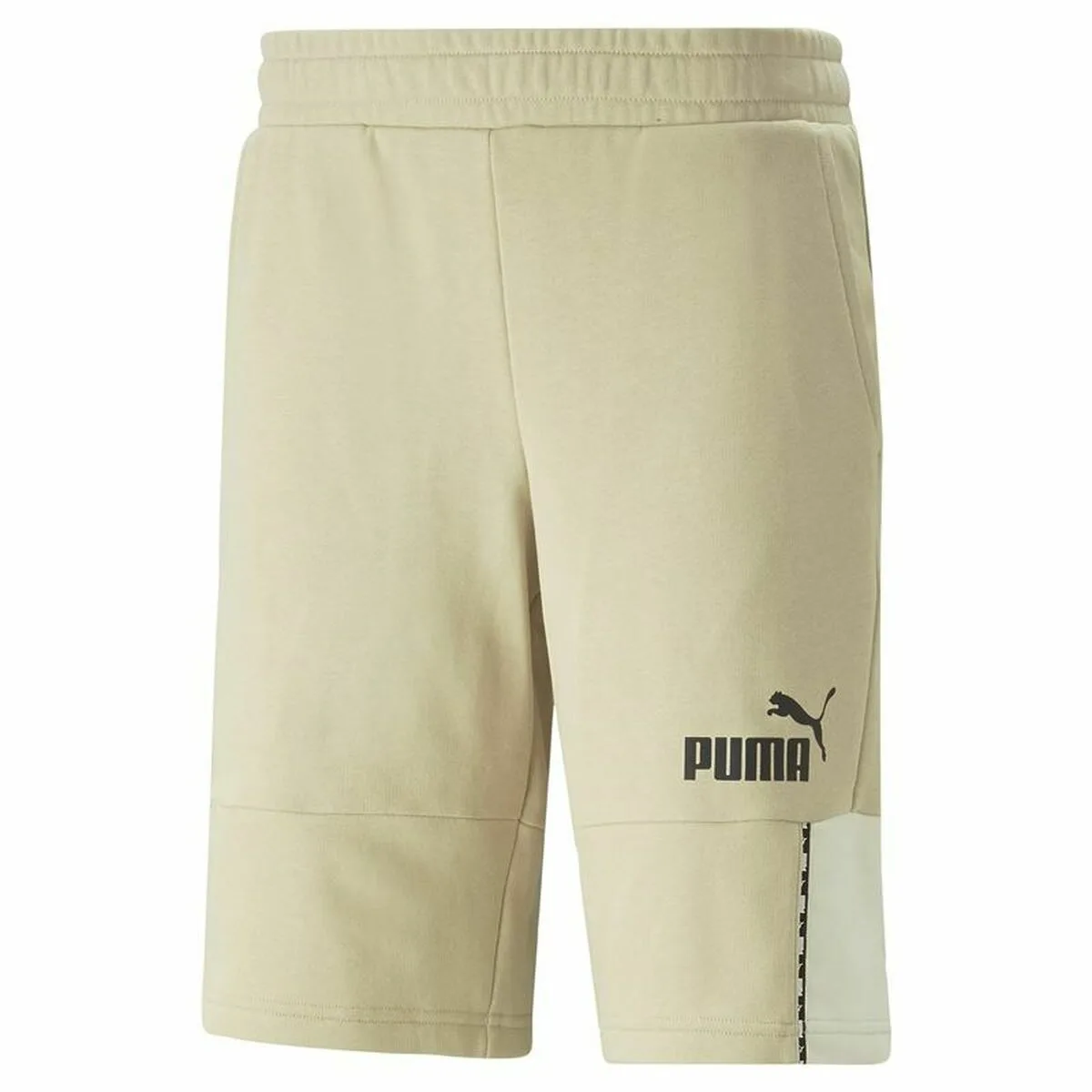 PANTALÓN CORTO DEPORTIVO PUMA  ESSENTIALS BLOCK TAPE GRIS BLANCO