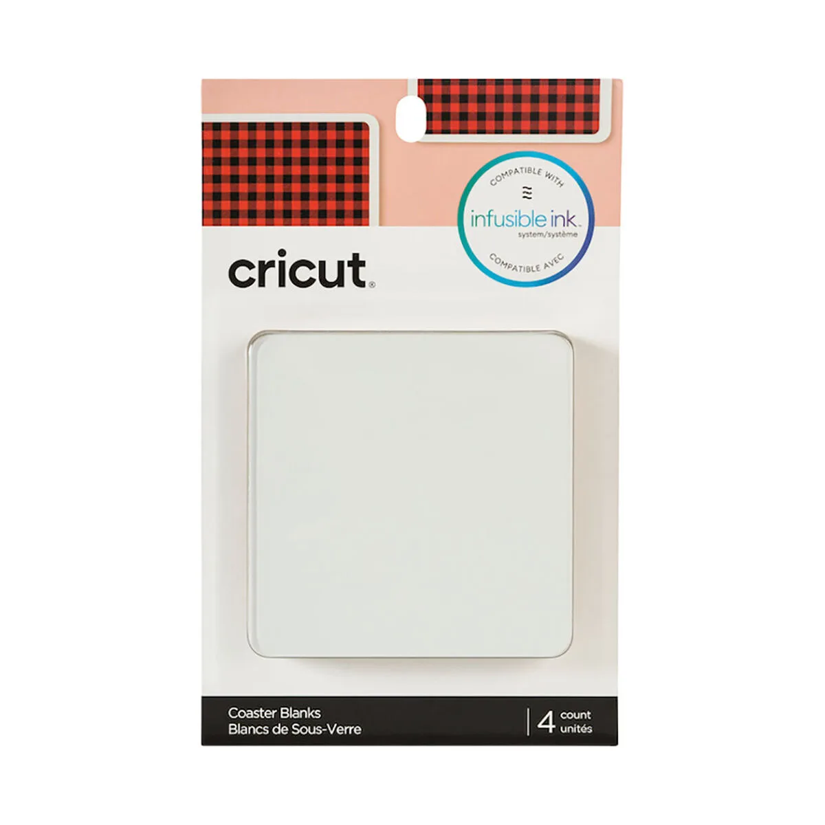 POSAVASOS PERSONALIZABLE PARA PLOTTER DE CORTE CRICUT ALUMINIUM BLANCO (4 UNIDADES)