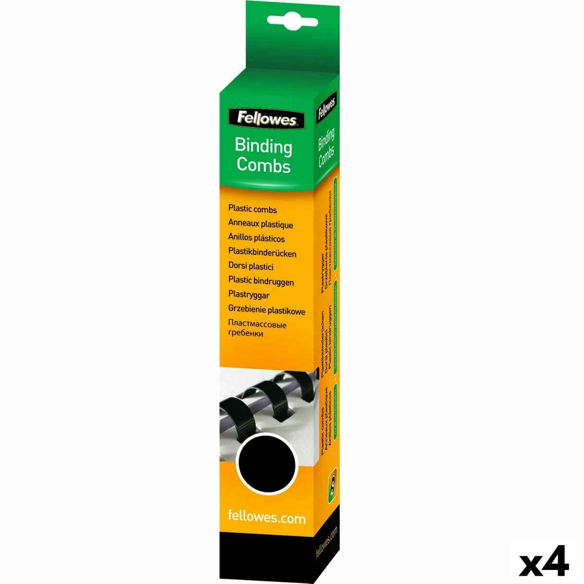ESPIRALES FELLOWES 50 PIEZAS ENCUADERNACIÓN NEGRO PVC (Ø 32 MM) (4 UNIDADES)