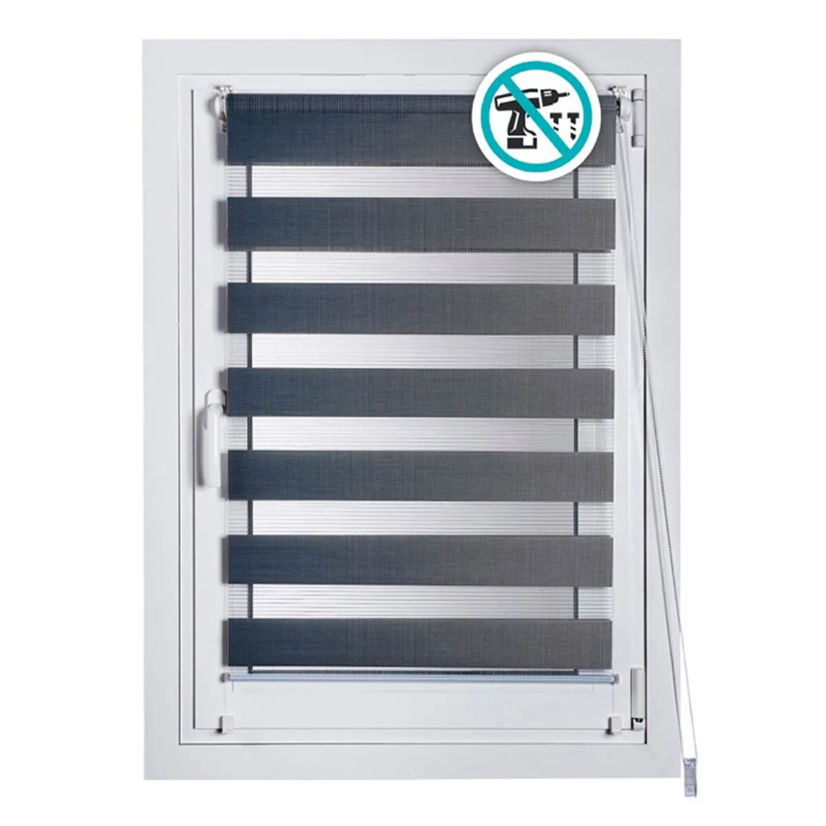 ESTOR ENROLLABLE STOR PLANET CLIP&FIX NIGHT&DAY PLATEADO 150 X 180 CM