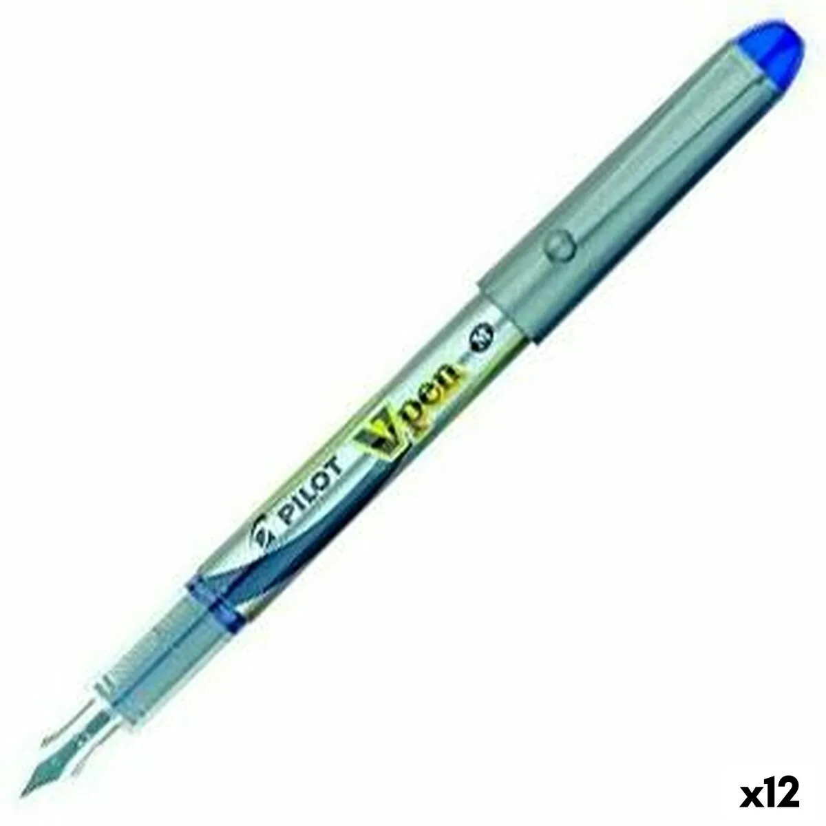 BOLIGRAFO DE TINTA LÍQUIDA PILOT V PEN PLUMA DE CALIGRAFÍA DESECHABLE AZUL 0,4 MM (12 UNIDADES)