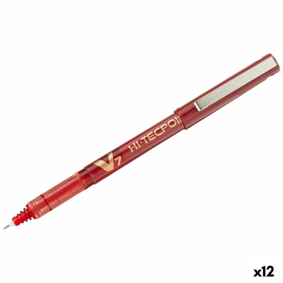 BOLIGRAFO DE TINTA LÍQUIDA PILOT V7 HI-TECPOINT ROJO 0,5 MM (12 UNIDADES)
