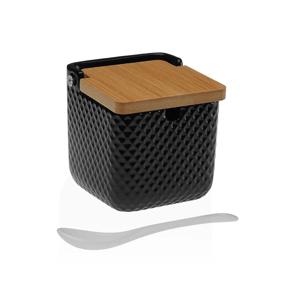 AZUCARERO VERSA NEGRO CERÁMICA BAMBÚ DOLOMITA 8,3 X 8,3 X 8,3 CM