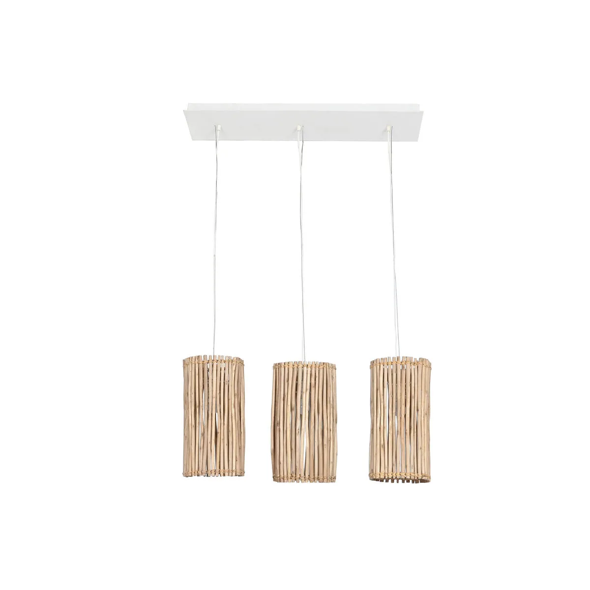 LÁMPARA DE TECHO HOME ESPRIT BLANCO NATURAL MADERA DE EUCALIPTO 50 W 20 X 20 X 40 CM