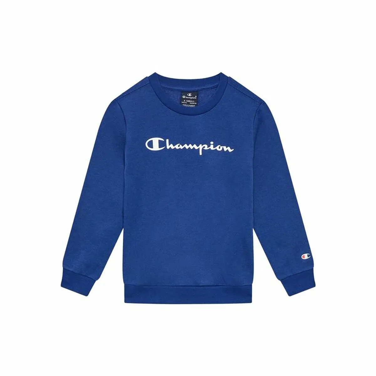 SUDADERA CON CAPUCHA NIÑO CHAMPION CREWNECK AZUL BLANCO