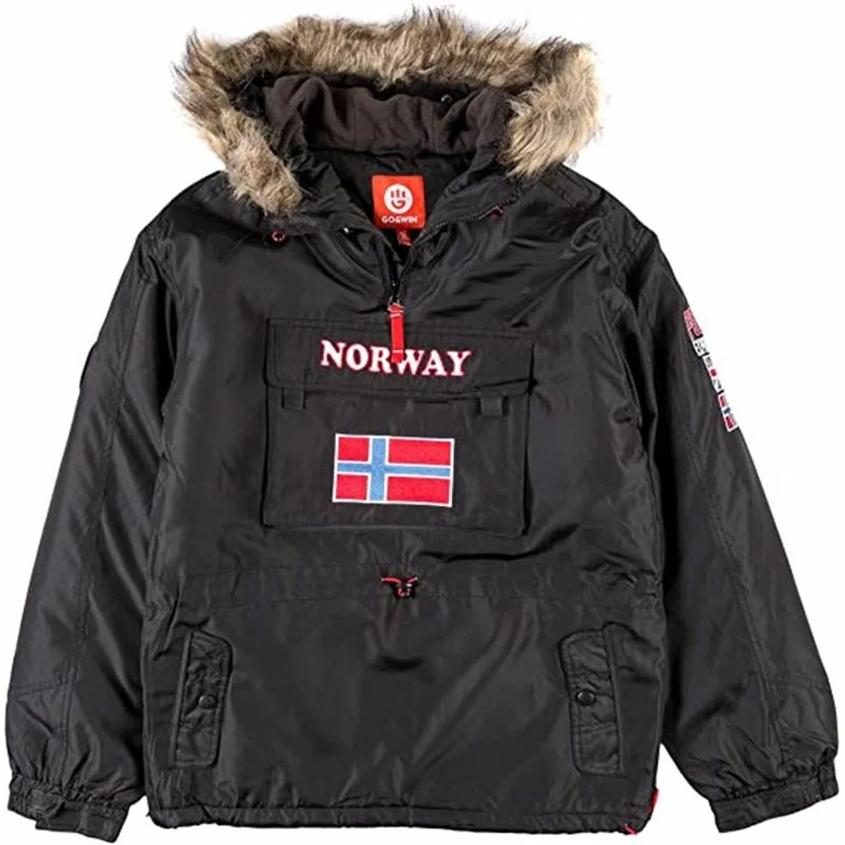 SUDADERA CON CAPUCHA NIÑO GO & WIN NORWAY NEGRO