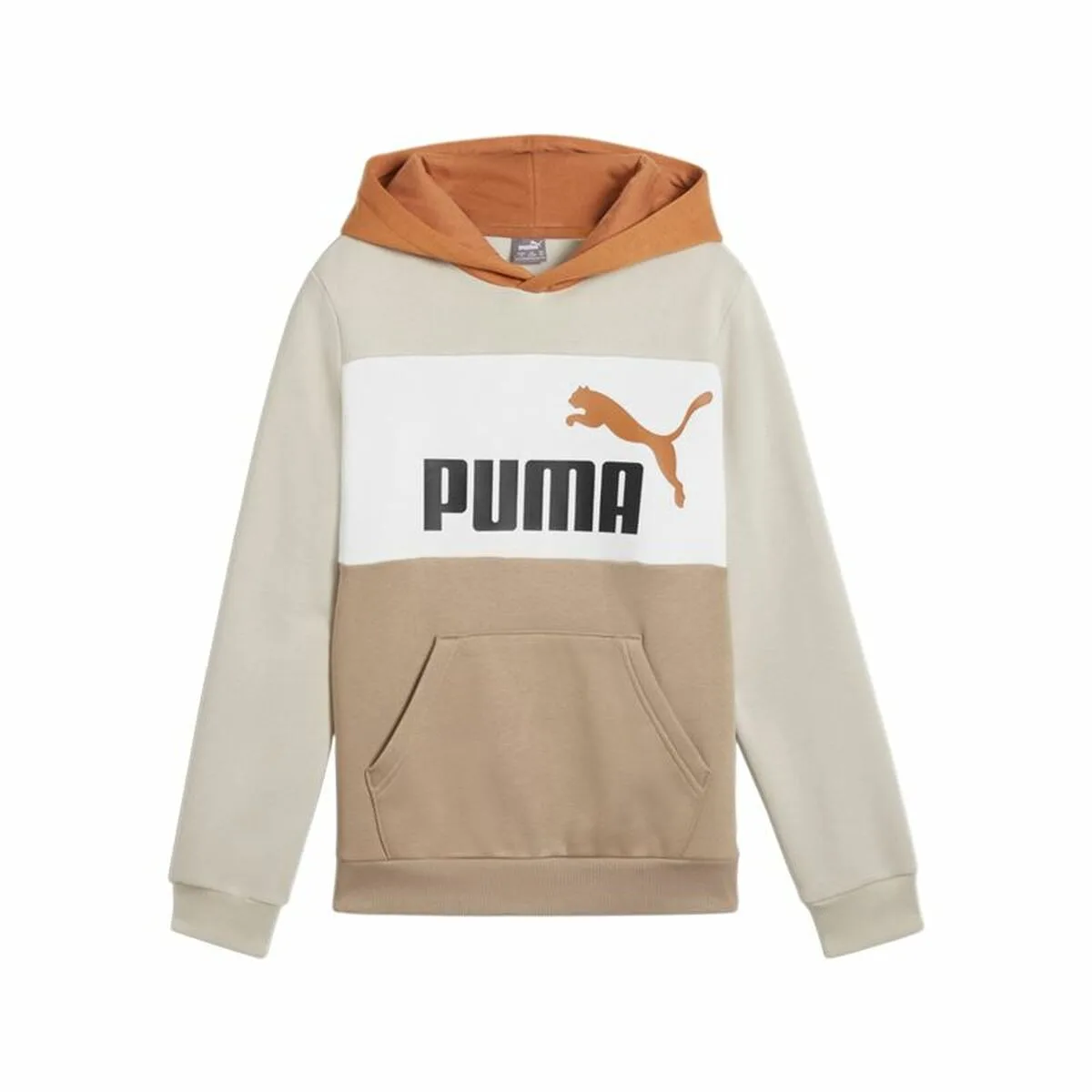 SUDADERA CON CAPUCHA NIÑO PUMA ESSENTIALS BLOCK MARRÓN