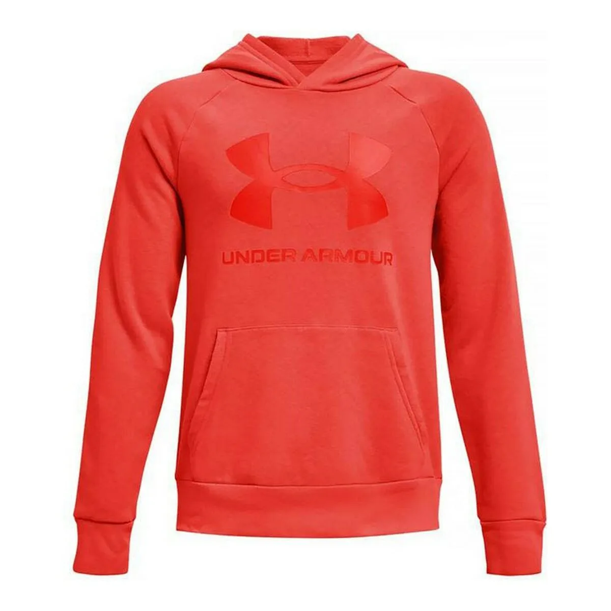 SUDADERA CON CAPUCHA NIÑO UNDER ARMOUR RIVAL BIG LOGO ROJO