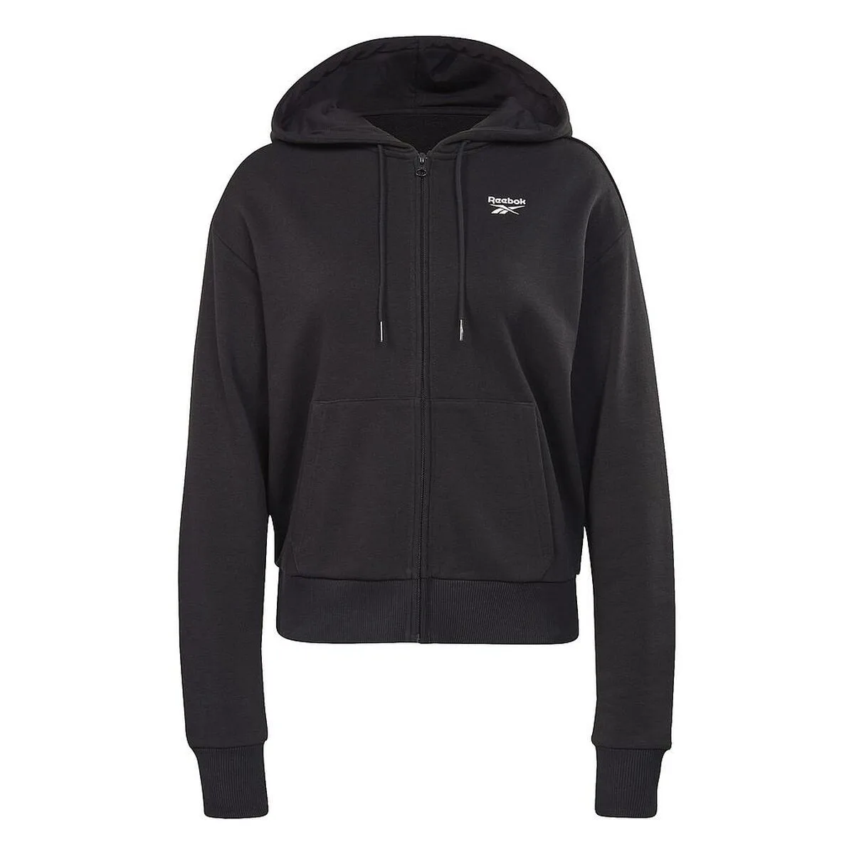 SUDADERA CON CAPUCHA Y CREMALLERA MUJER REEBOK  RI SL FRENCH TERRY H54754 NEGRO