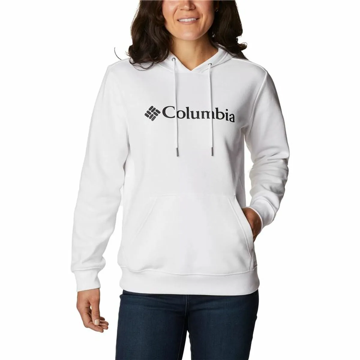 SUDADERA CON CAPUCHA MUJER COLUMBIA LOGO BLANCO