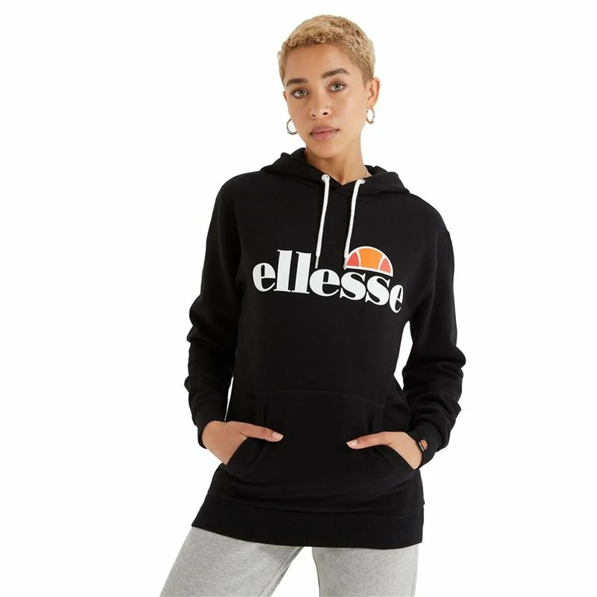 SUDADERA CON CAPUCHA MUJER ELLESSE TORICES NEGRO