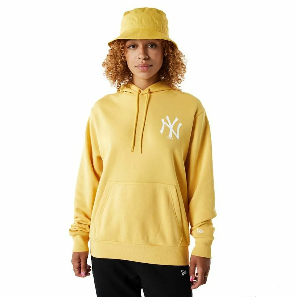SUDADERA CON CAPUCHA MUJER NEW ERA EW YORK YANKEES MLB LEAGUE AMARILLO