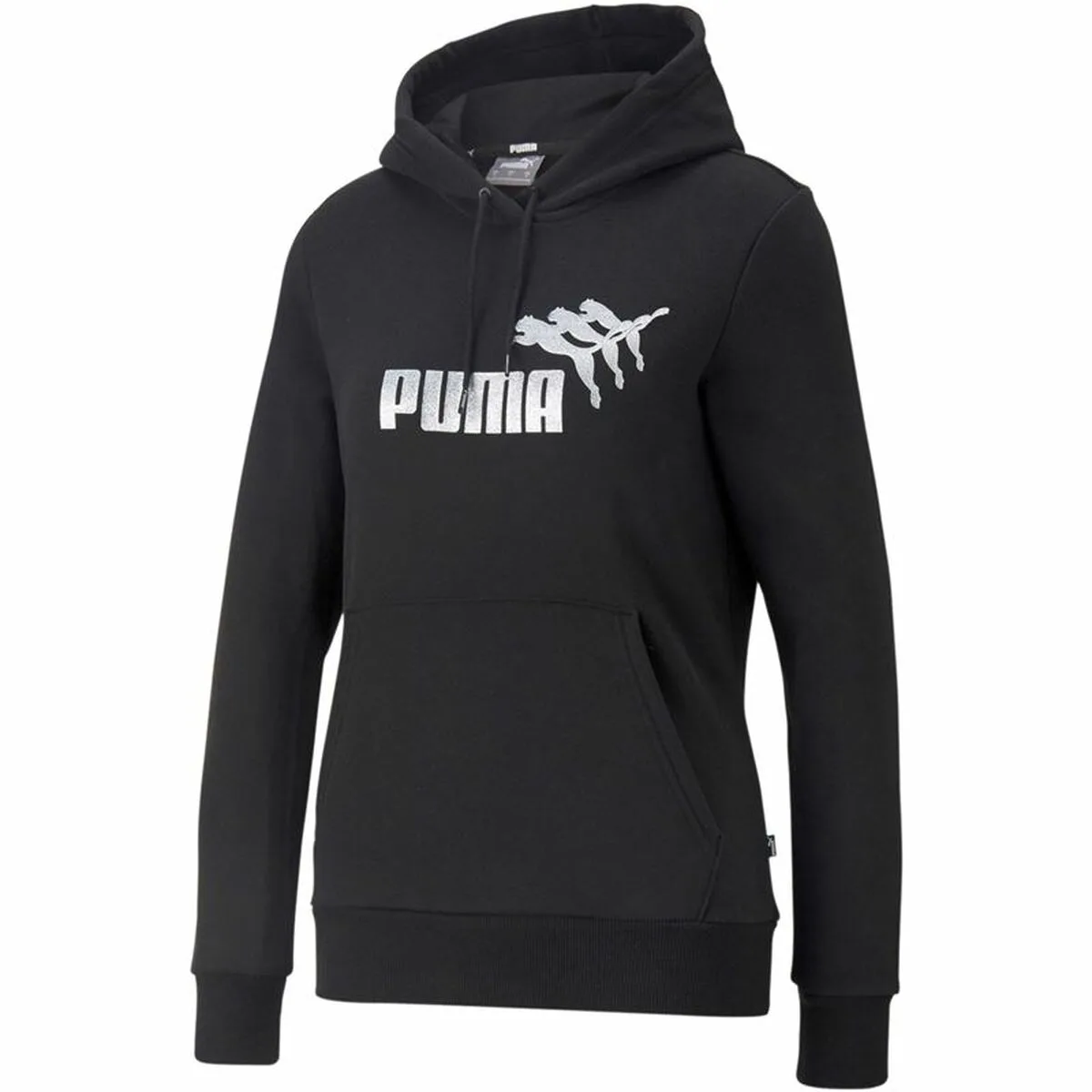 SUDADERA CON CAPUCHA MUJER PUMA METALLICS SPARK NEGRO