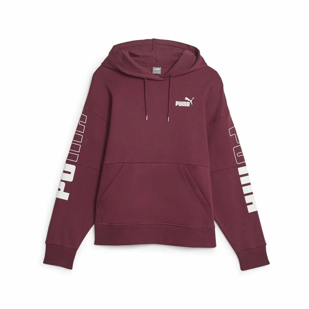 SUDADERA CON CAPUCHA MUJER PUMA POWER COLORBLOCK ROJO OSCURO
