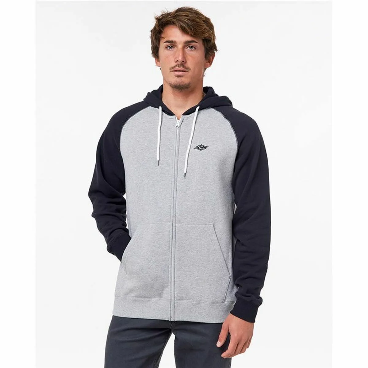 SUDADERA CON CAPUCHA HOMBRE RIP CURL GRIS CLARO